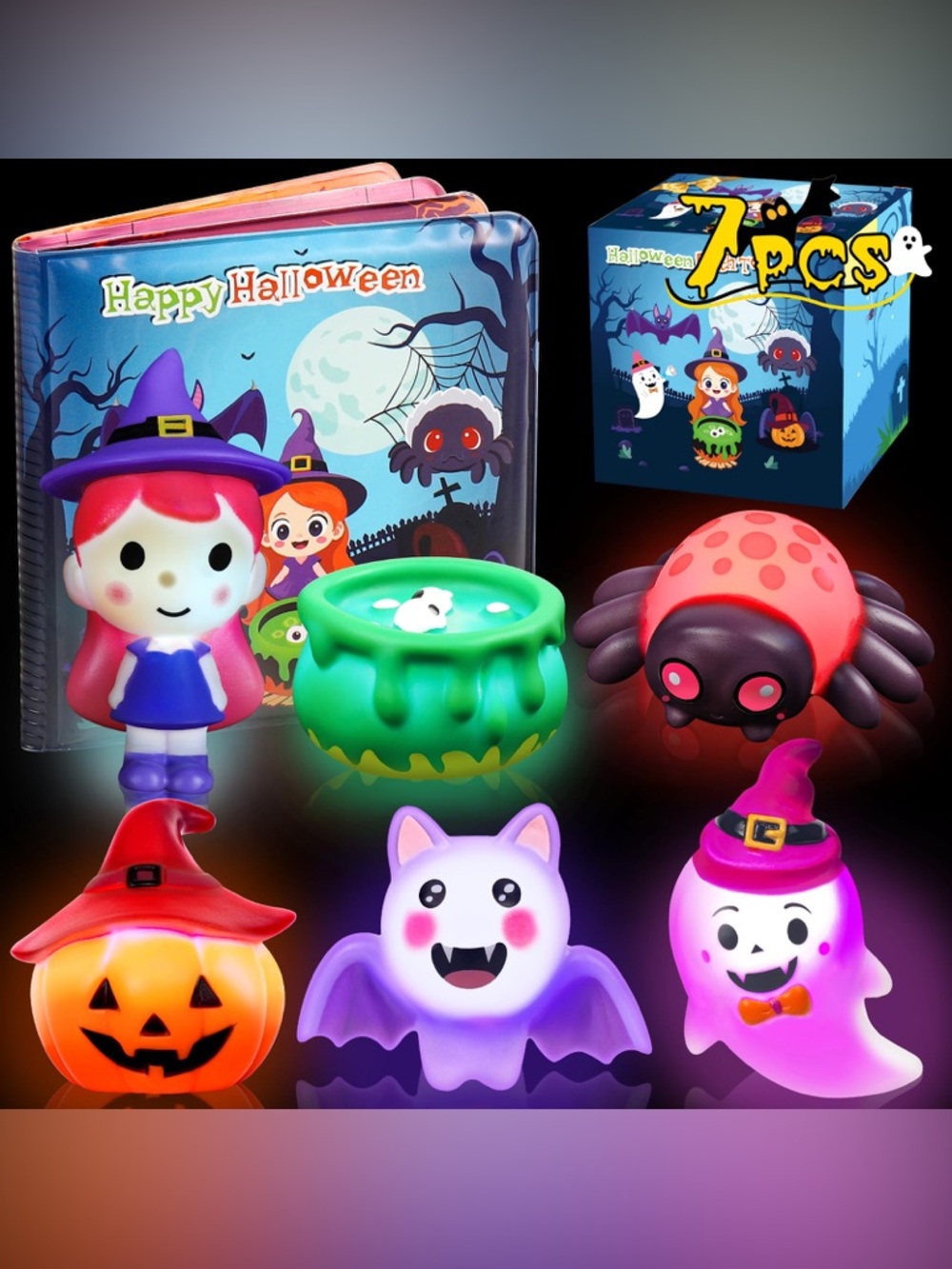 Halloween Kids Toy Light-Up Bath Set with Magic Book